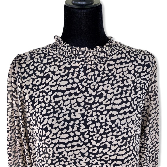 Molly Bracken Leopard Ruffle Neck Long Sleeve Top - Picture 2 of 10